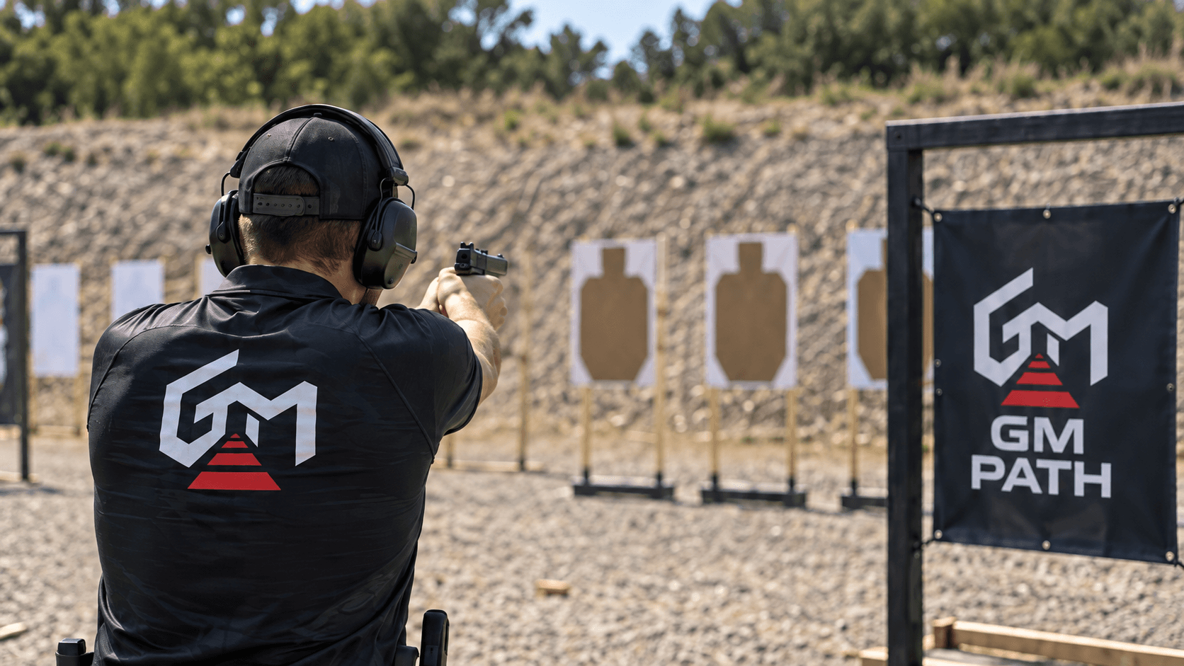 Illustrative shooting range scene for the Highlights style demo